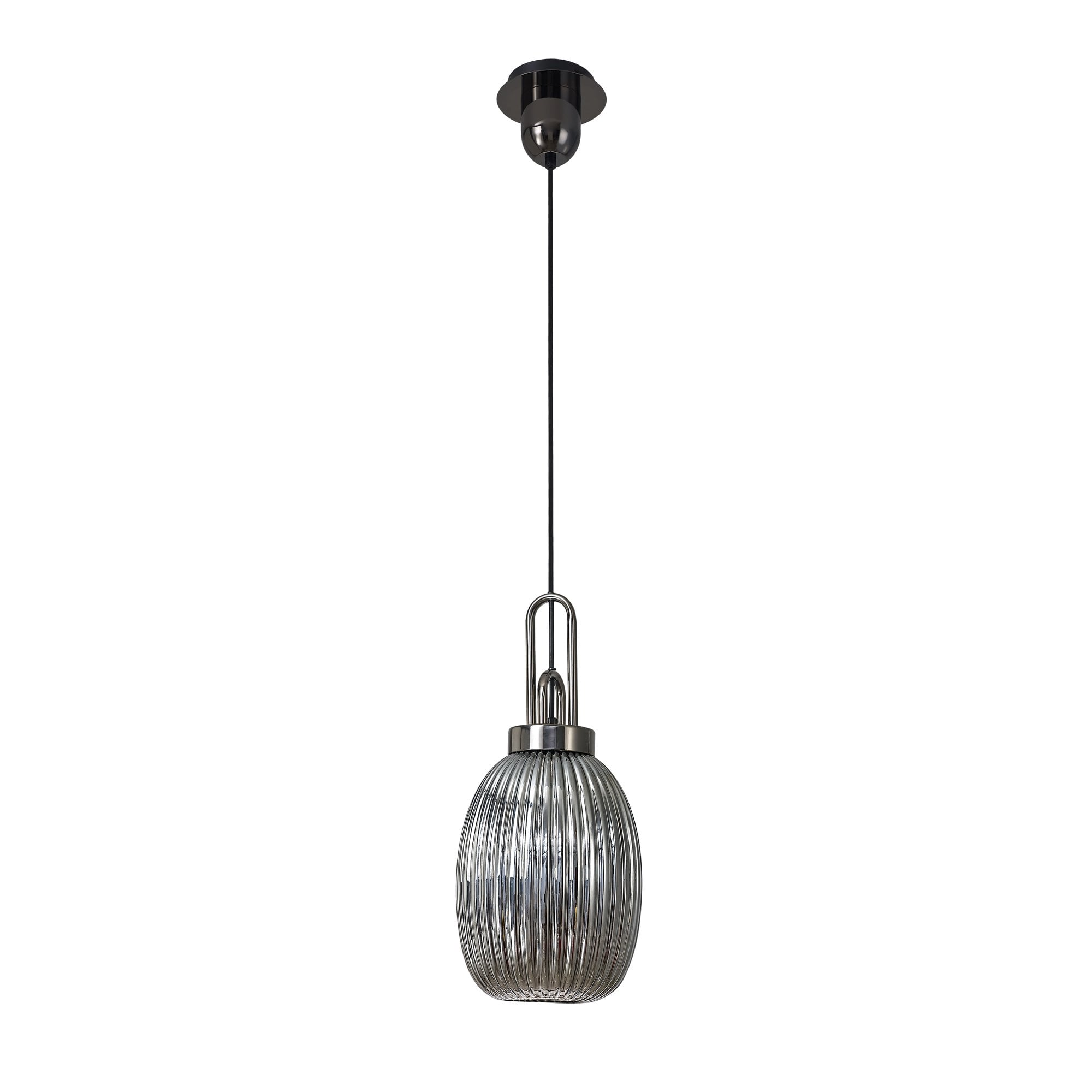 NLK05579 Amsterdam 1 Light Pendant Black Chrome Matt Black