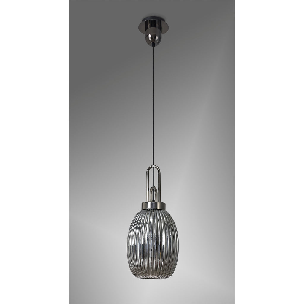 NLK05579 Amsterdam 1 Light Pendant Black Chrome Matt Black