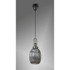 NLK05579 Amsterdam 1 Light Pendant Black Chrome Matt Black