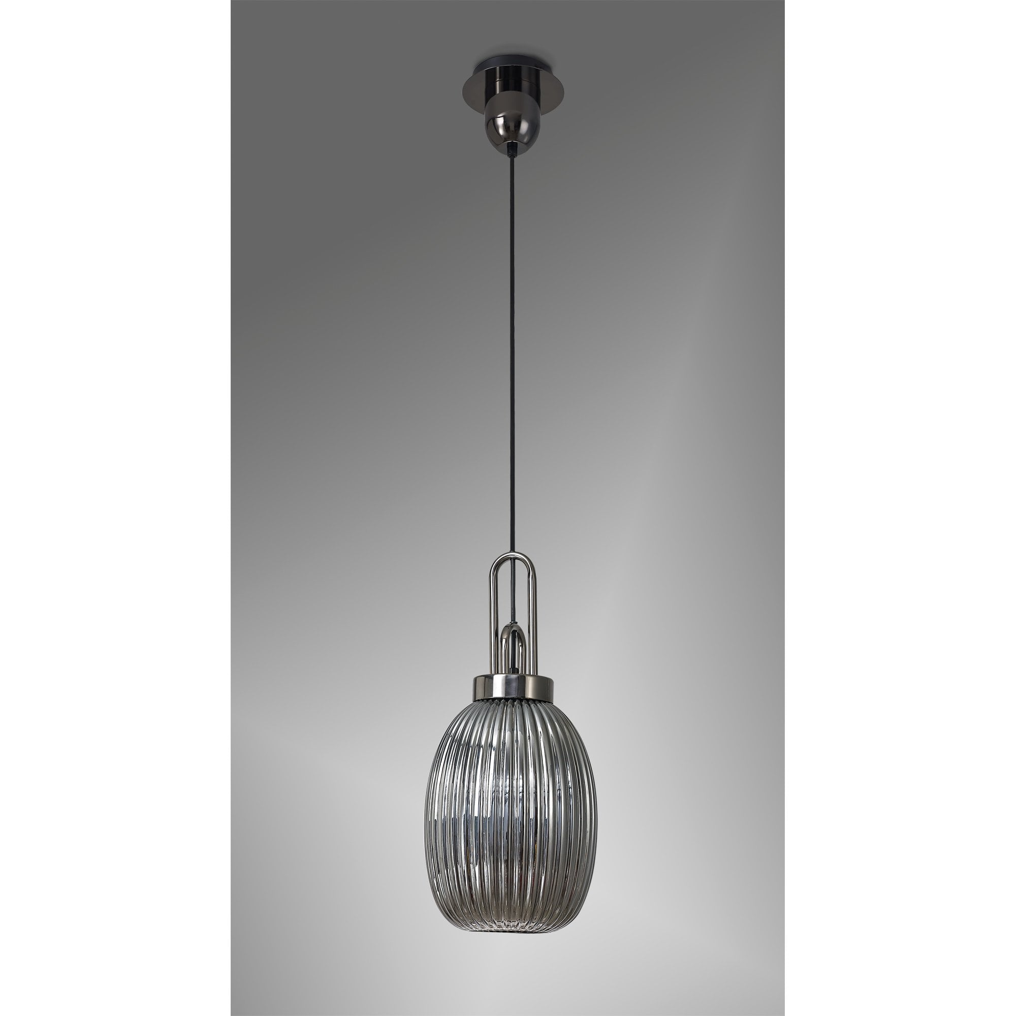 NLK05579 Amsterdam 1 Light Pendant Black Chrome Matt Black
