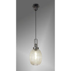 NLK05589 Amsterdam 1 Light Pendant Black Chrome Matt Black