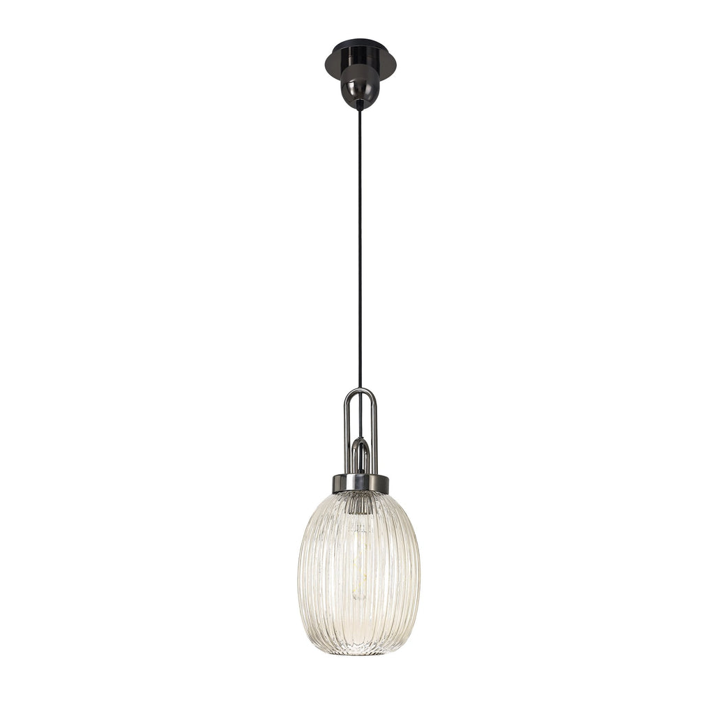 NLK05589 Amsterdam 1 Light Pendant Black Chrome Matt Black