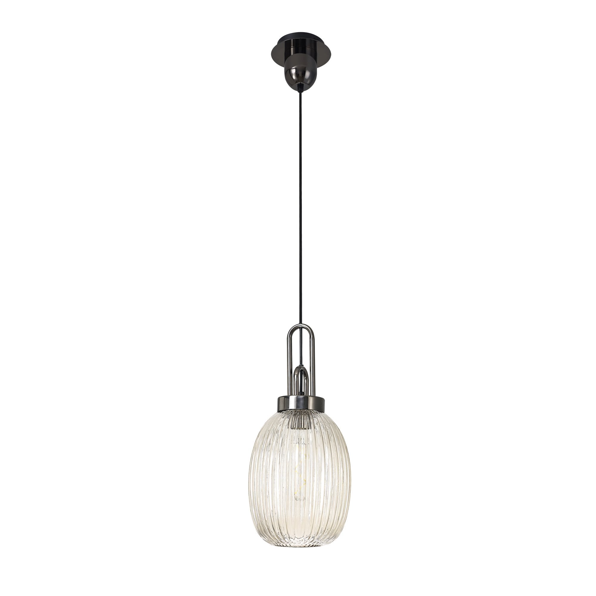 NLK05589 Amsterdam 1 Light Pendant Black Chrome Matt Black