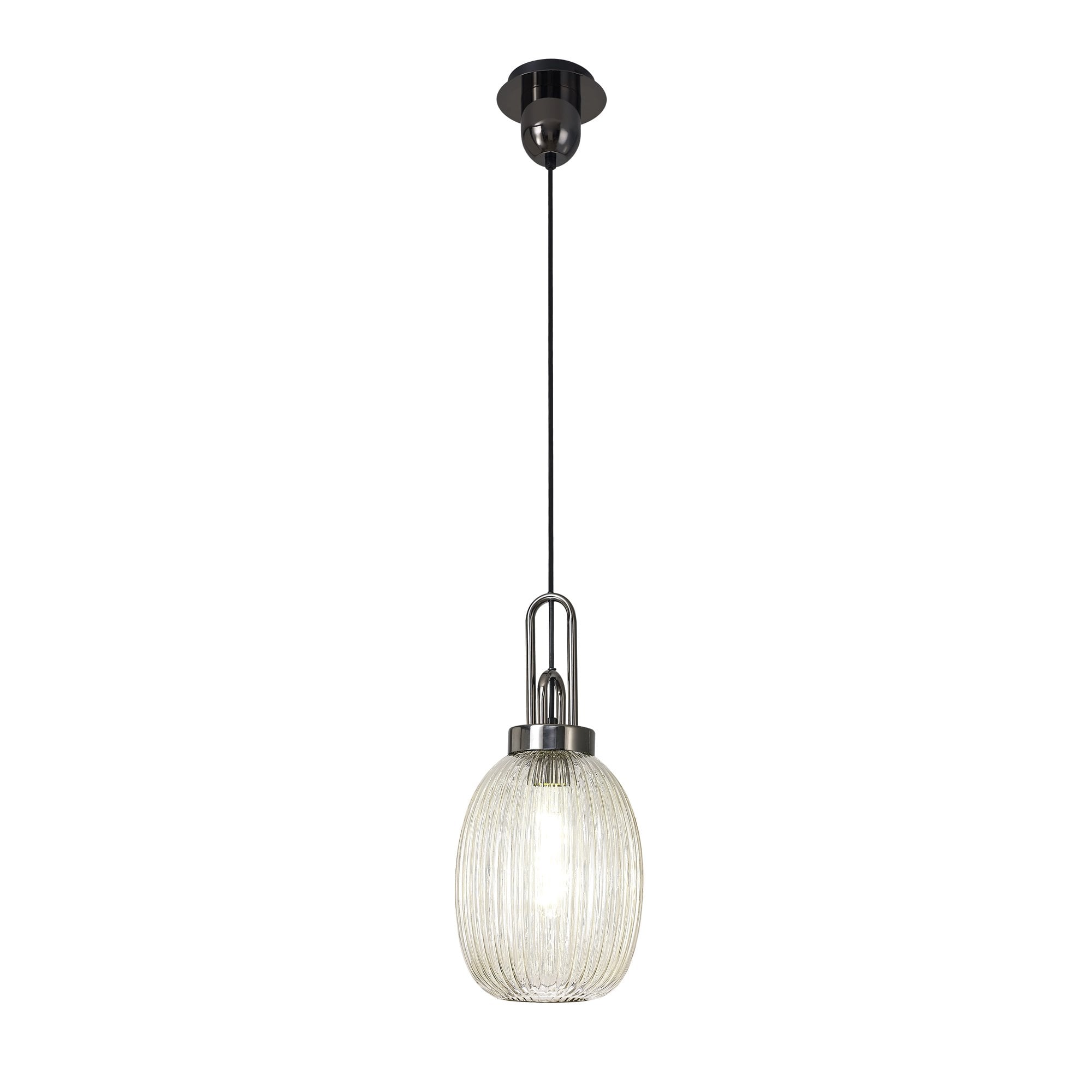 NLK05589 Amsterdam 1 Light Pendant Black Chrome Matt Black