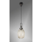 NLK05589 Amsterdam 1 Light Pendant Black Chrome Matt Black