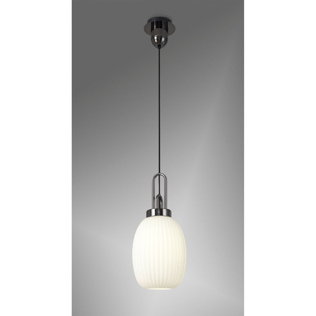 NLK05599 Amsterdam 1 Light Pendant Black Chrome Matt Black