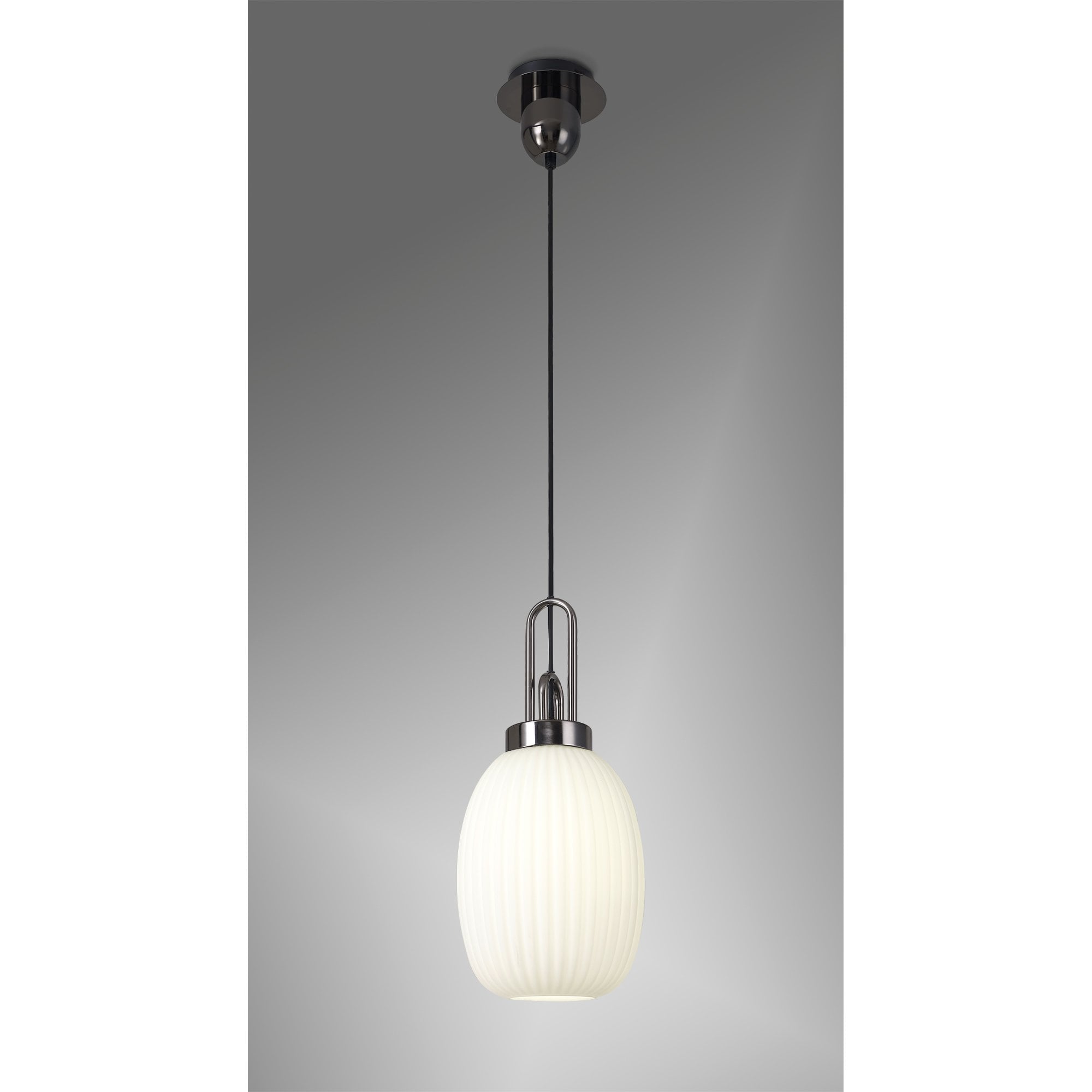 NLK05599 Amsterdam 1 Light Pendant Black Chrome Matt Black