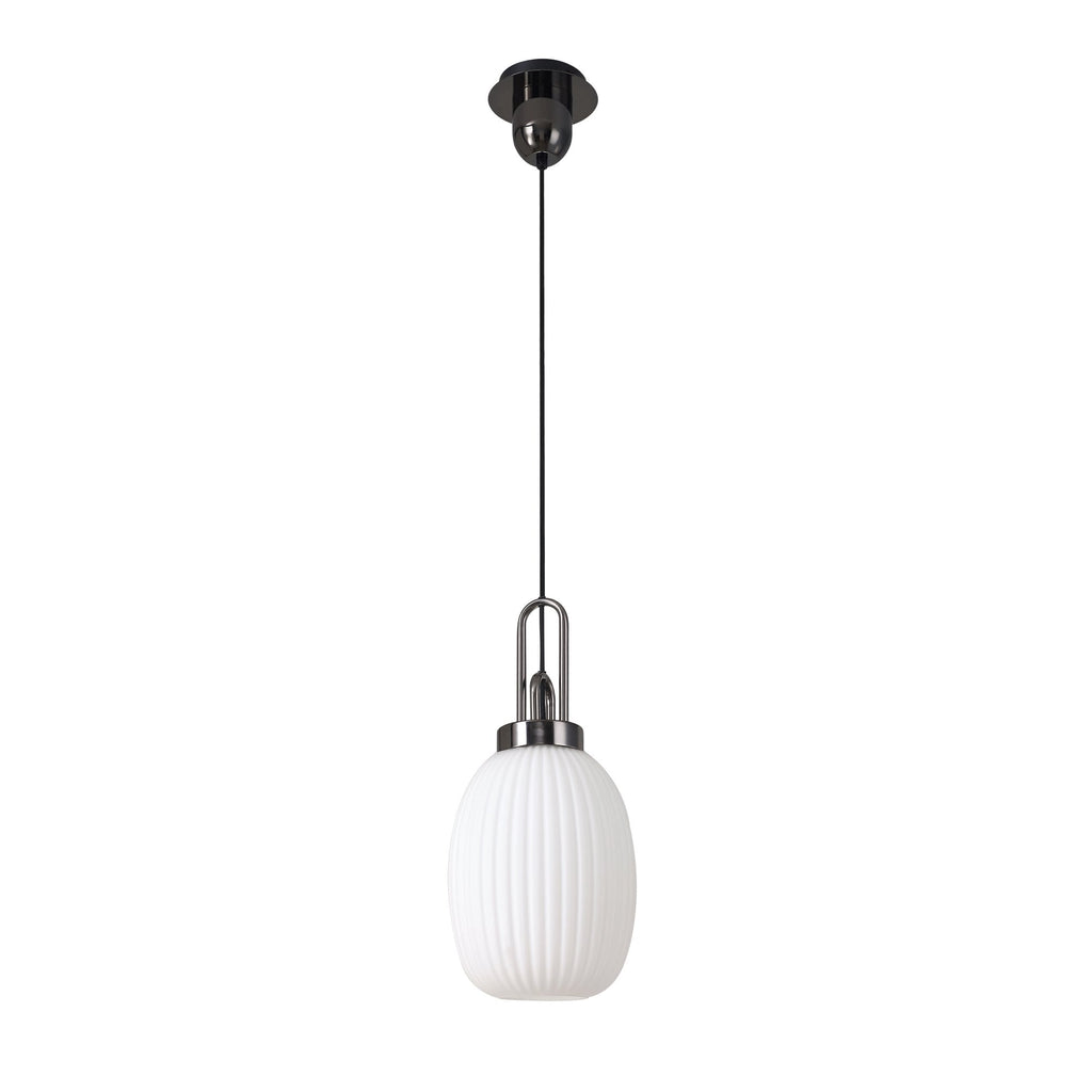 NLK05599 Amsterdam 1 Light Pendant Black Chrome Matt Black