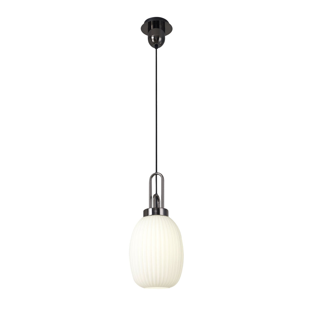 NLK05599 Amsterdam 1 Light Pendant Black Chrome Matt Black