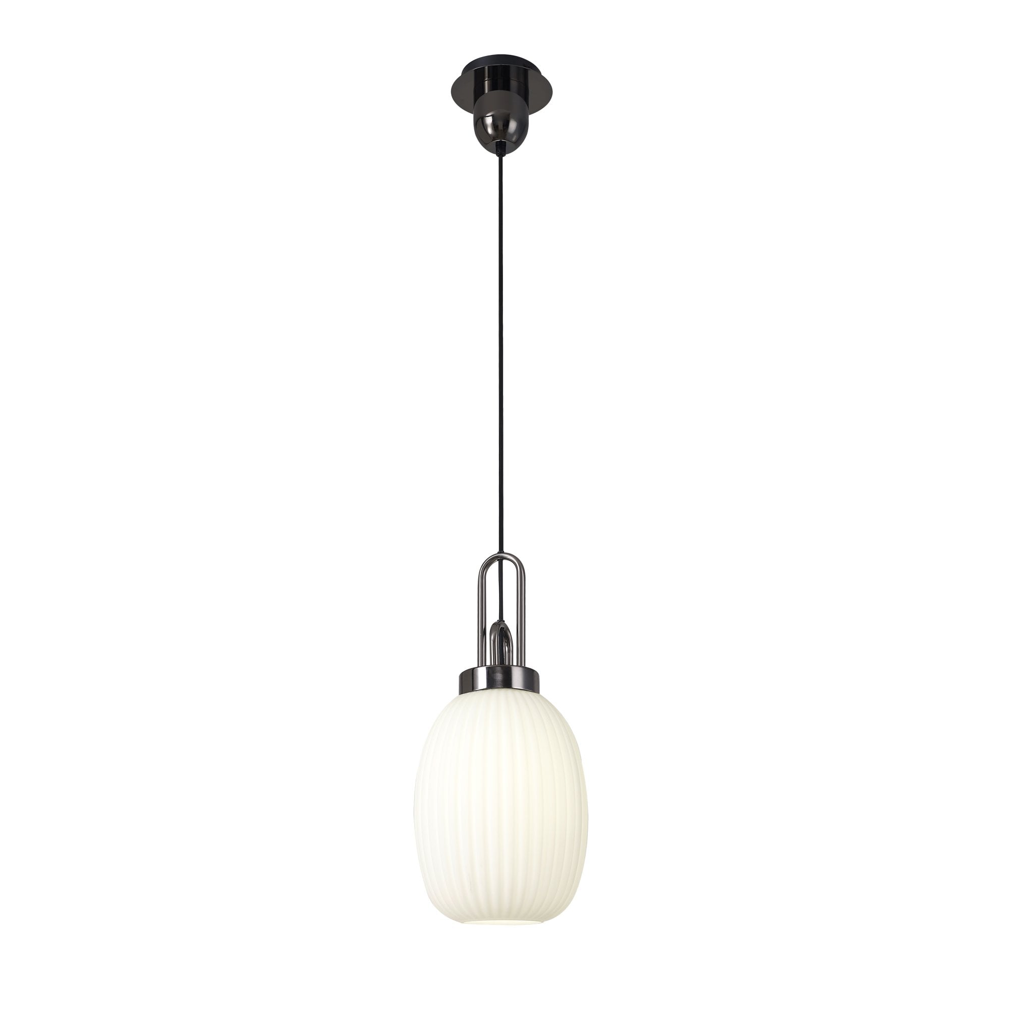 NLK05599 Amsterdam 1 Light Pendant Black Chrome Matt Black