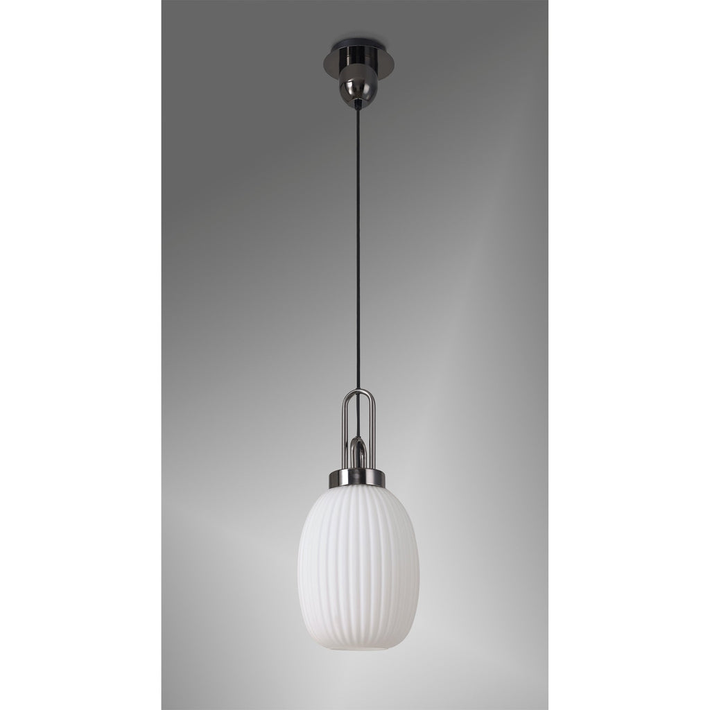 NLK05599 Amsterdam 1 Light Pendant Black Chrome Matt Black