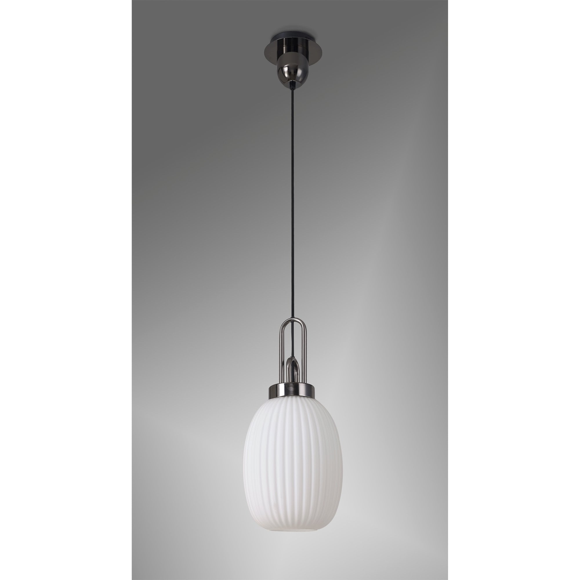 NLK05599 Amsterdam 1 Light Pendant Black Chrome Matt Black