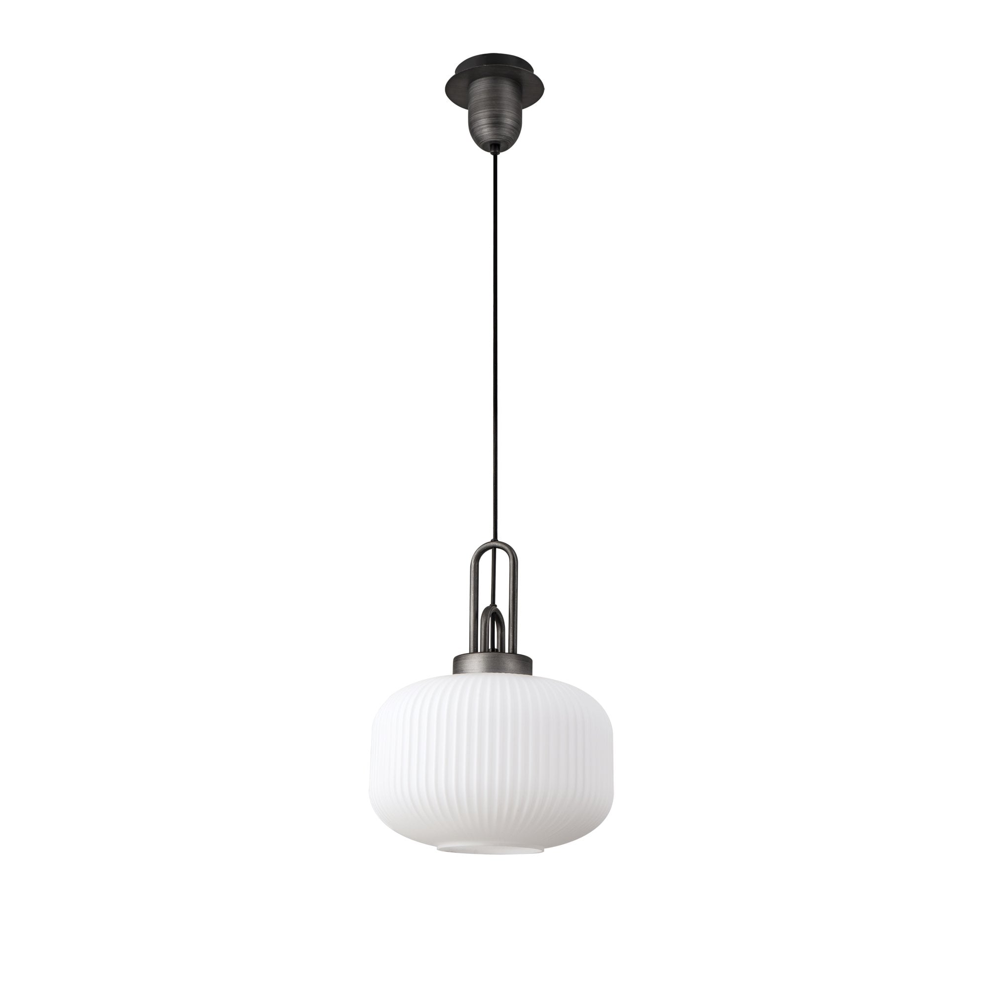 NLK05609 Amsterdam 1 Light Pendant Aged Pewter Matt Black