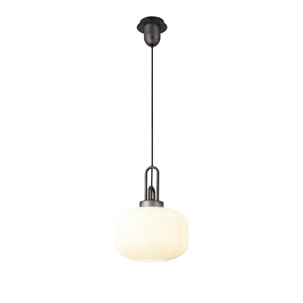 NLK05609 Amsterdam 1 Light Pendant Aged Pewter Matt Black