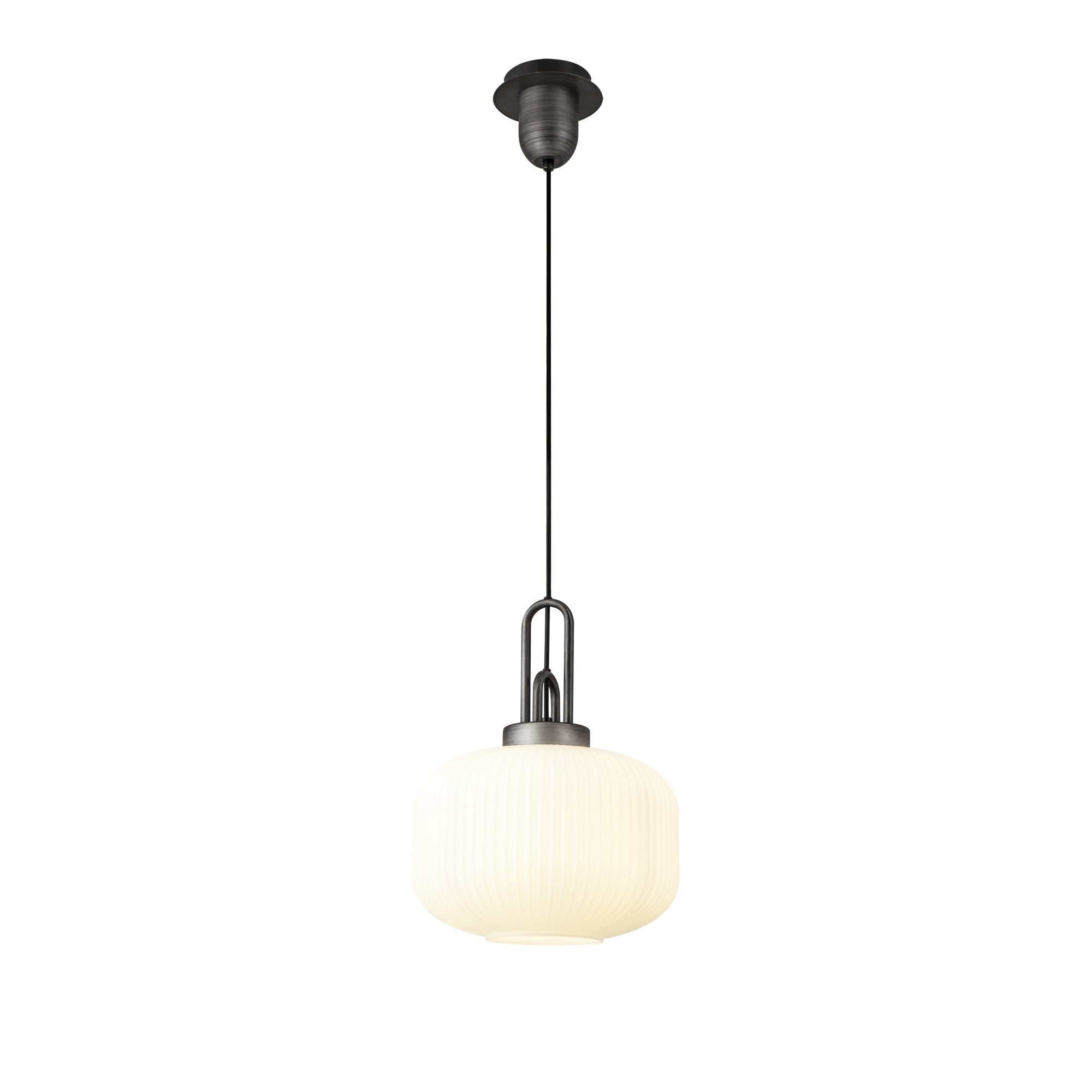 NLK05609 Amsterdam 1 Light Pendant Aged Pewter Matt Black