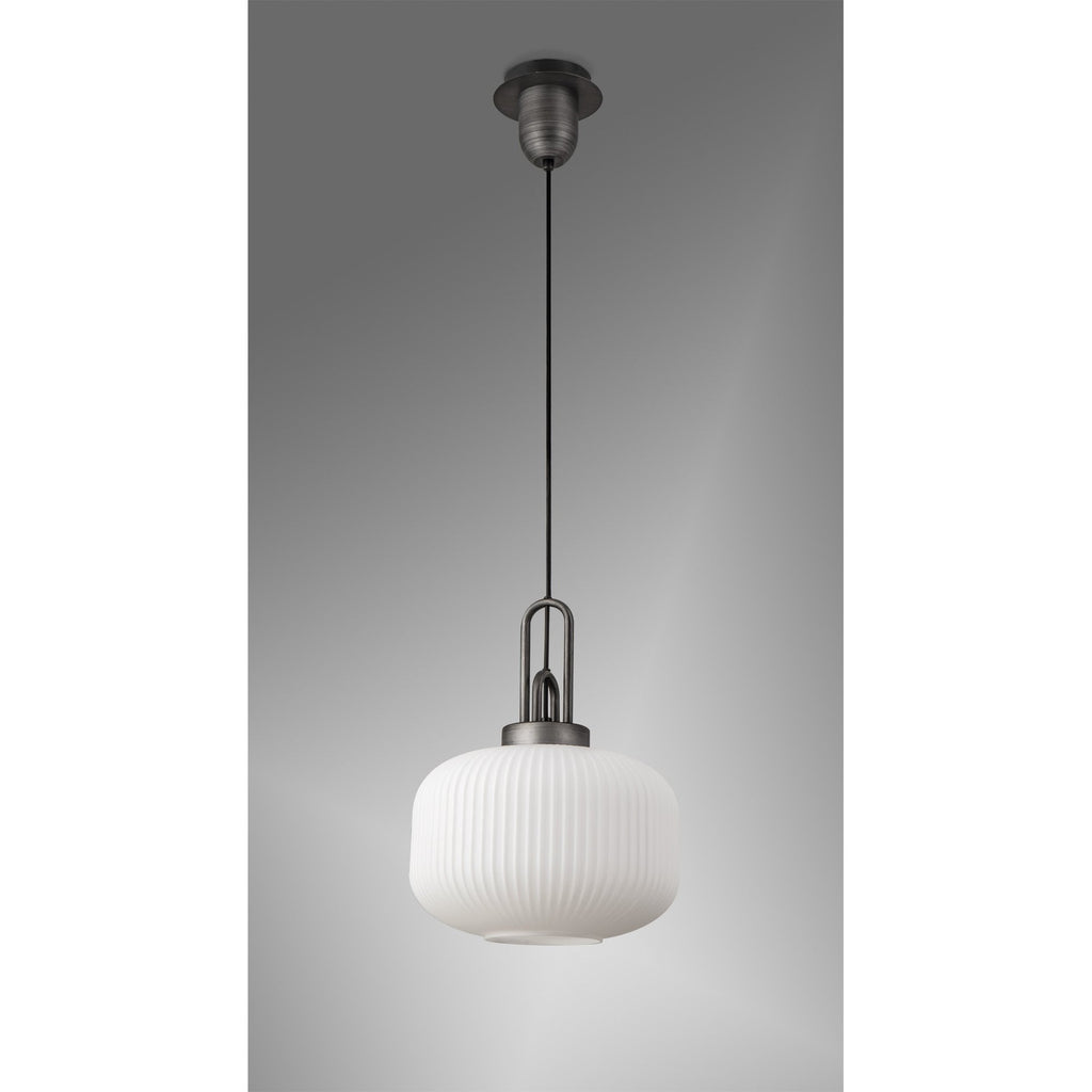 NLK05609 Amsterdam 1 Light Pendant Aged Pewter Matt Black