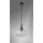 NLK05619 Amsterdam 1 Light Pendant Aged Pewter Matt Black