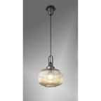 NLK05629 Amsterdam 1 Light Pendant Aged Pewter Matt Black