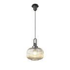 NLK05629 Amsterdam 1 Light Pendant Aged Pewter Matt Black