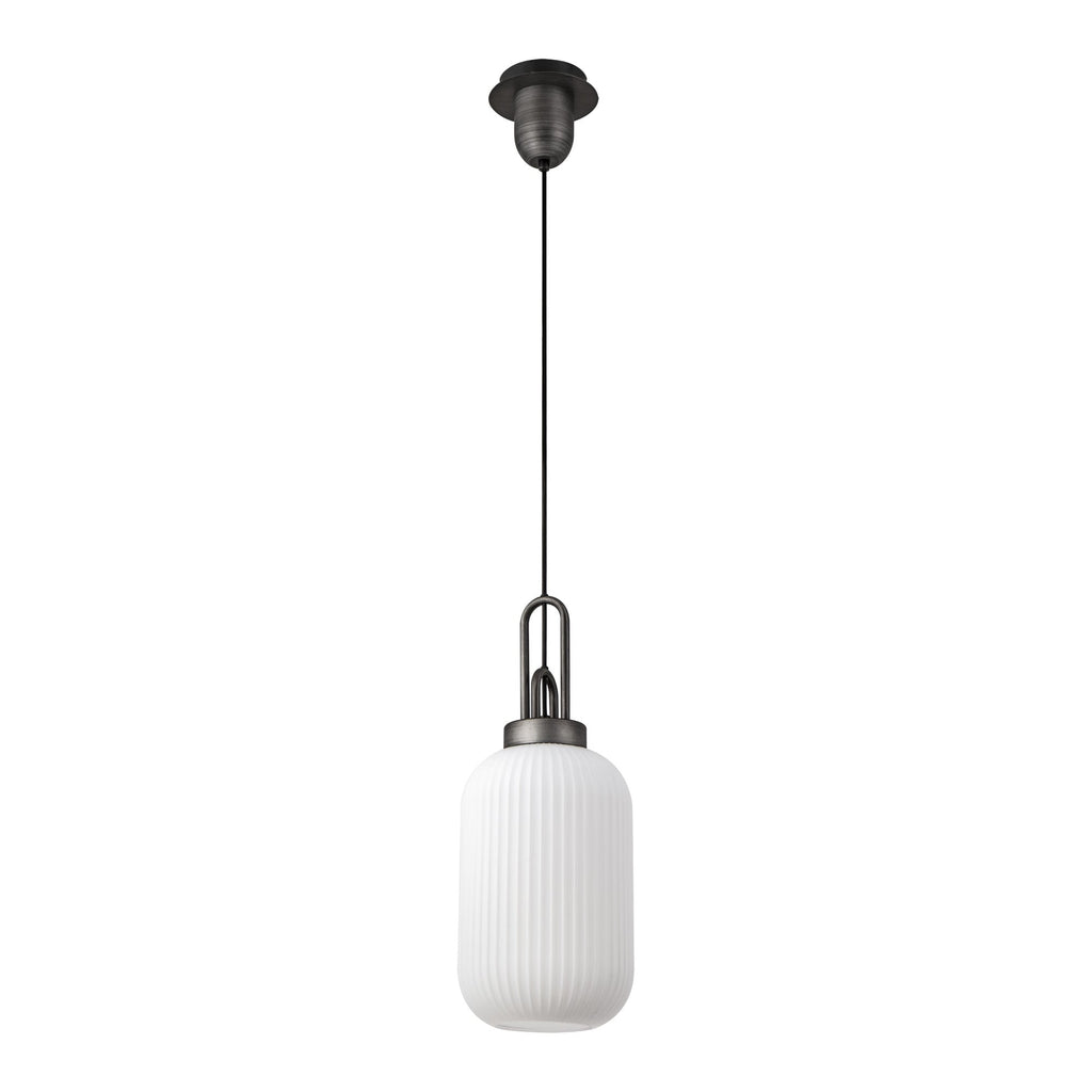 NLK05639 Amsterdam 1 Light Pendant Aged Pewter Matt Black