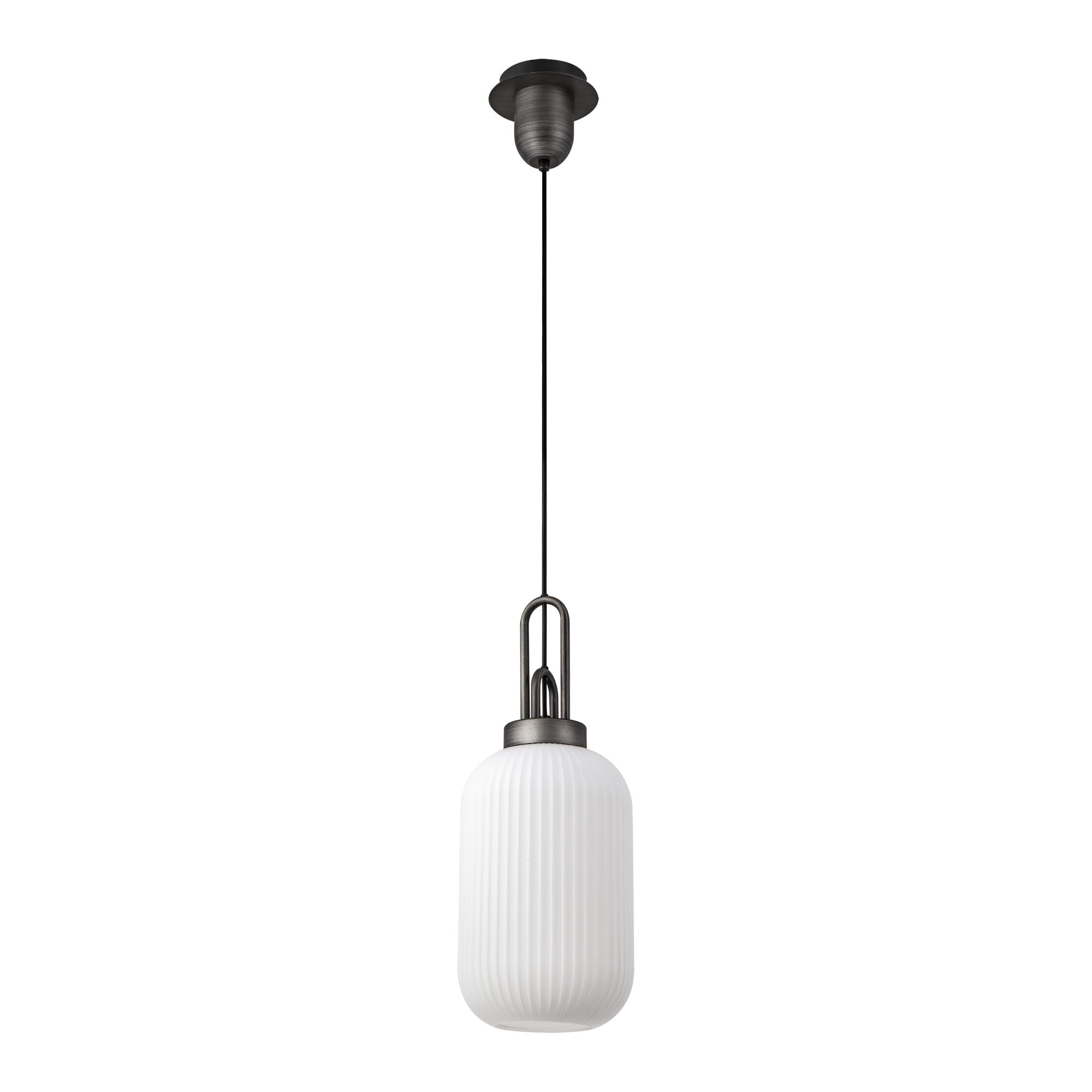 NLK05639 Amsterdam 1 Light Pendant Aged Pewter Matt Black