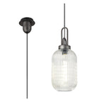NLK05649 Amsterdam 1 Light Pendant Aged Pewter Matt Black