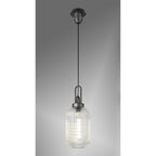 NLK05649 Amsterdam 1 Light Pendant Aged Pewter Matt Black