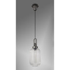 NLK05649 Amsterdam 1 Light Pendant Aged Pewter Matt Black