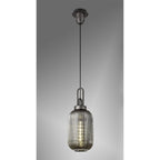 NLK05659 Amsterdam 1 Light Pendant Aged Pewter Matt Black