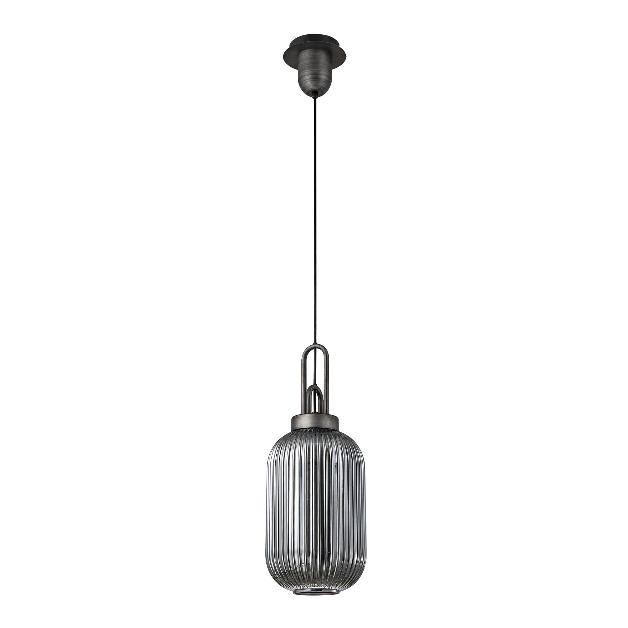 NLK05659 Amsterdam 1 Light Pendant Aged Pewter Matt Black