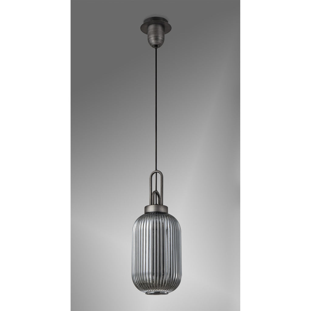 NLK05659 Amsterdam 1 Light Pendant Aged Pewter Matt Black