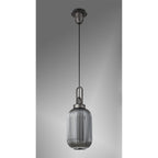 NLK05659 Amsterdam 1 Light Pendant Aged Pewter Matt Black