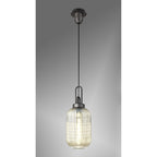 NLK05669 Amsterdam 1 Light Pendant Aged Pewter Matt Black