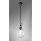 NLK05679 Amsterdam 1 Light Pendant Aged Pewter Matt Black