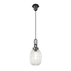 NLK05679 Amsterdam 1 Light Pendant Aged Pewter Matt Black
