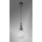NLK05679 Amsterdam 1 Light Pendant Aged Pewter Matt Black
