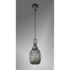 NLK05689 Amsterdam 1 Light Pendant Aged Pewter Matt Black