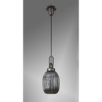 NLK05689 Amsterdam 1 Light Pendant Aged Pewter Matt Black