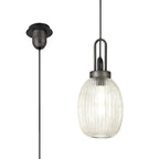 NLK05699 Amsterdam 1 Light Pendant Aged Pewter Matt Black