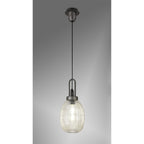 NLK05699 Amsterdam 1 Light Pendant Aged Pewter Matt Black