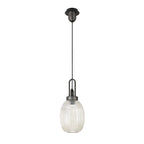 NLK05699 Amsterdam 1 Light Pendant Aged Pewter Matt Black