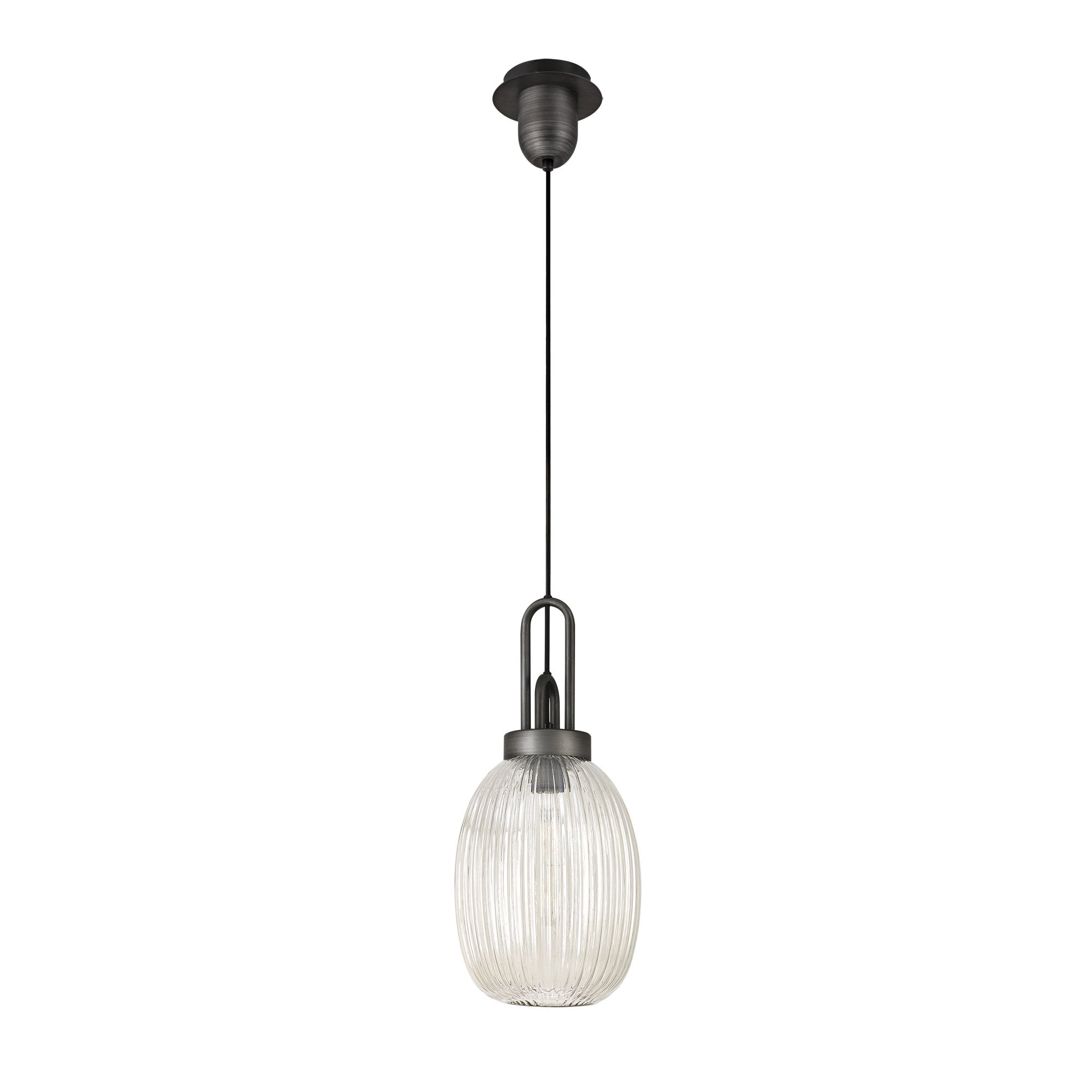 NLK05699 Amsterdam 1 Light Pendant Aged Pewter Matt Black