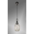 NLK05699 Amsterdam 1 Light Pendant Aged Pewter Matt Black
