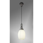 NLK05709 Amsterdam  1 Light Pendant Aged Pewter Matt Black