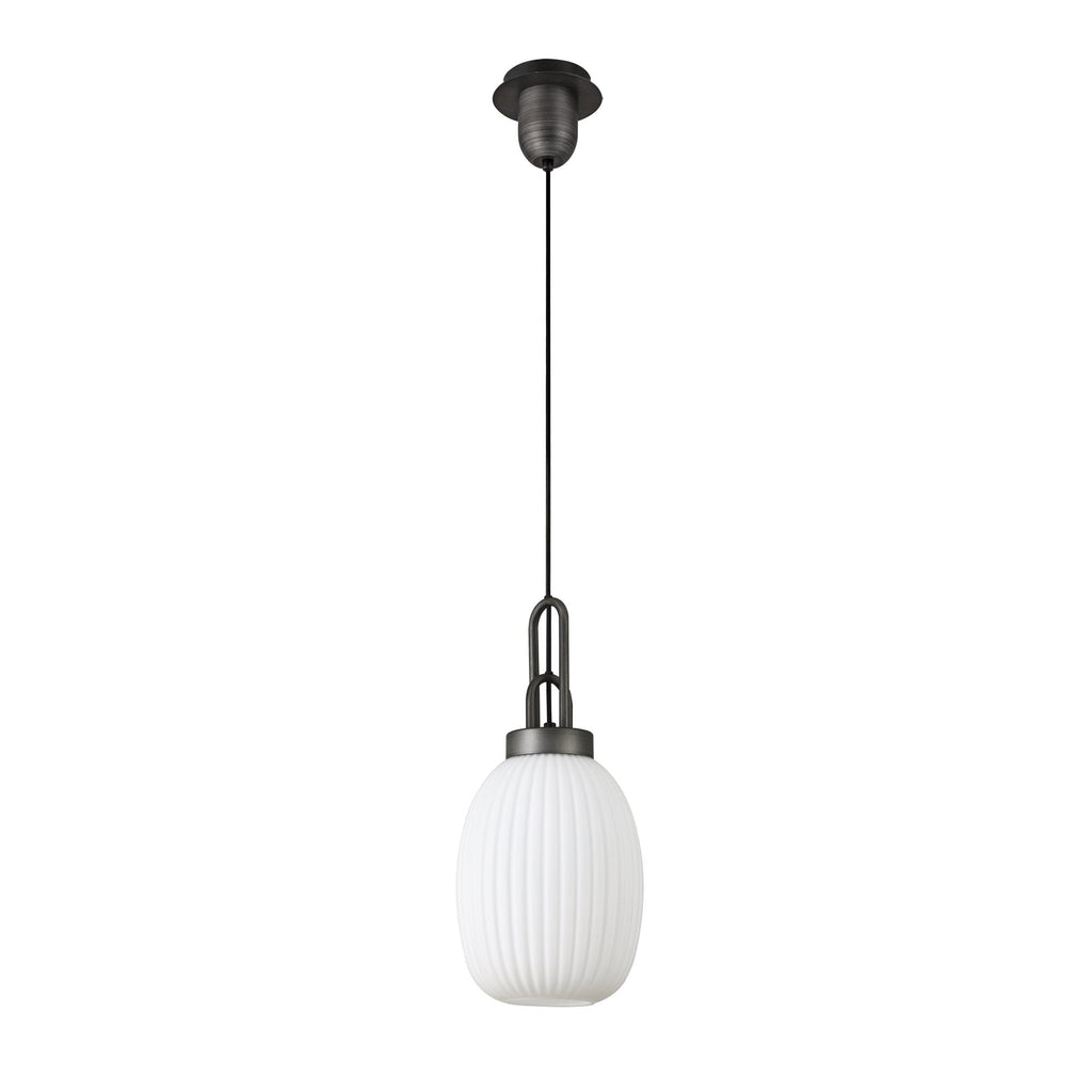 NLK05709 Amsterdam  1 Light Pendant Aged Pewter Matt Black