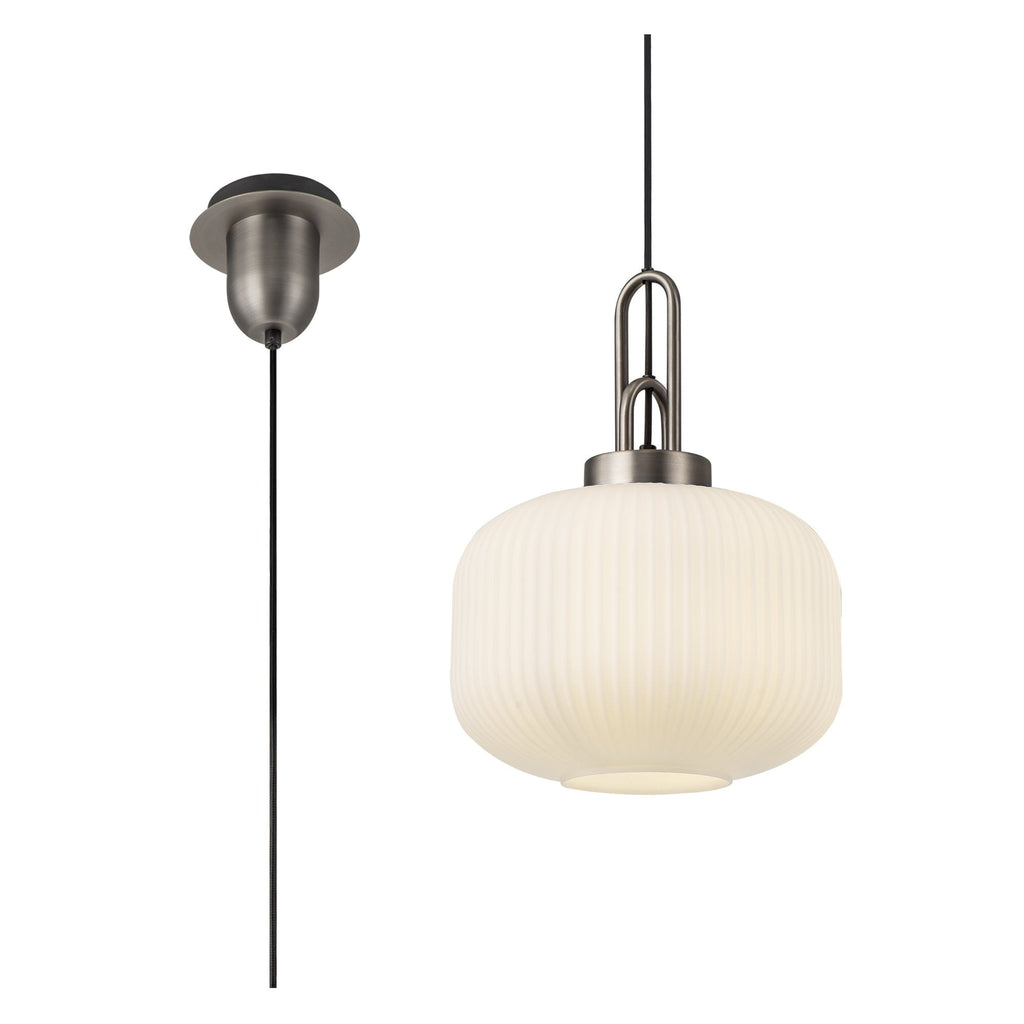 NLK05719 Amsterdam 1 Light Pendant Antique Silver Matt Black