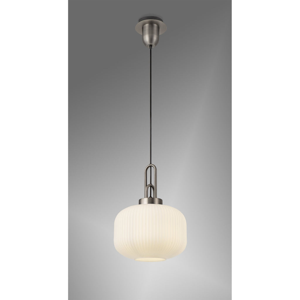 NLK05719 Amsterdam 1 Light Pendant Antique Silver Matt Black