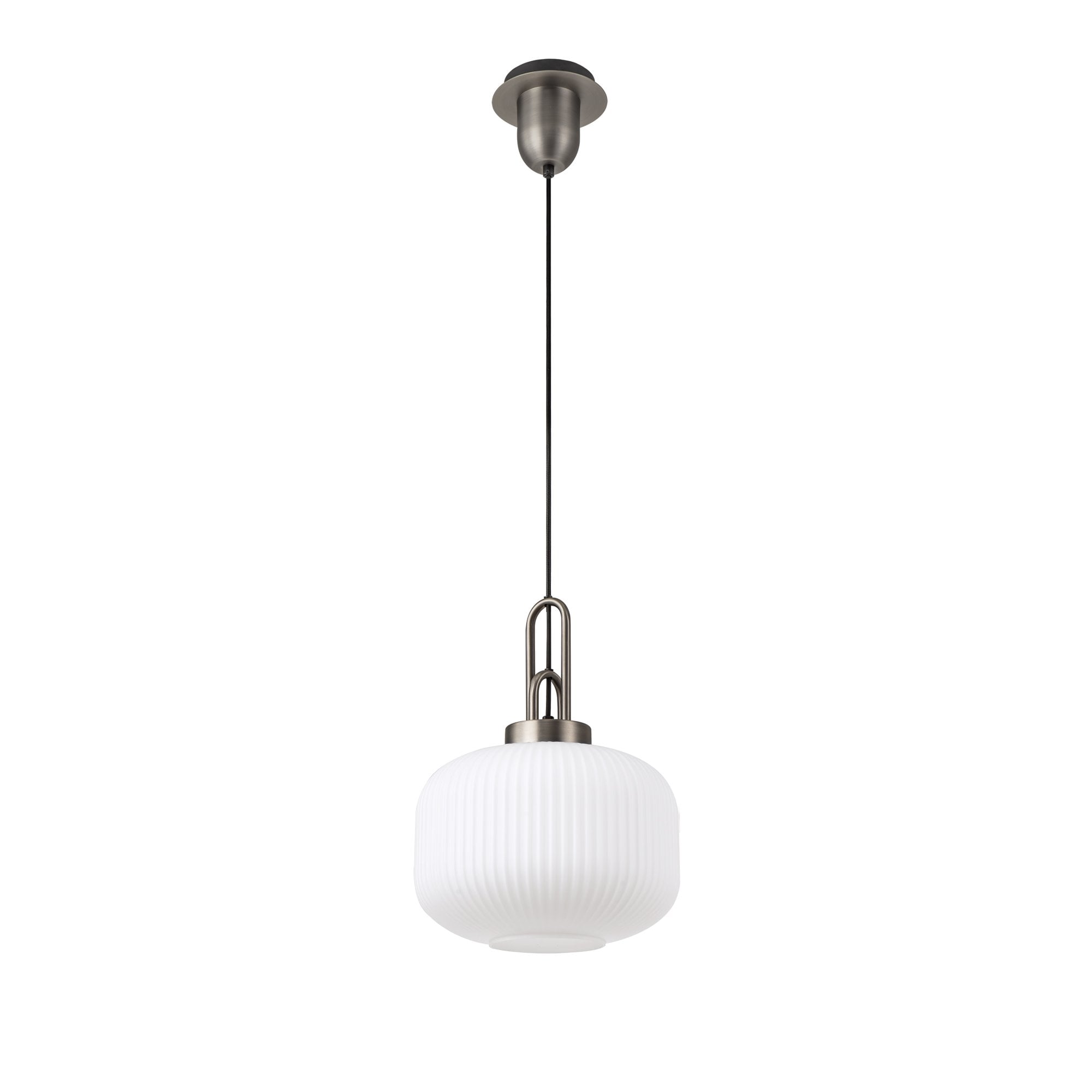 NLK05719 Amsterdam 1 Light Pendant Antique Silver Matt Black