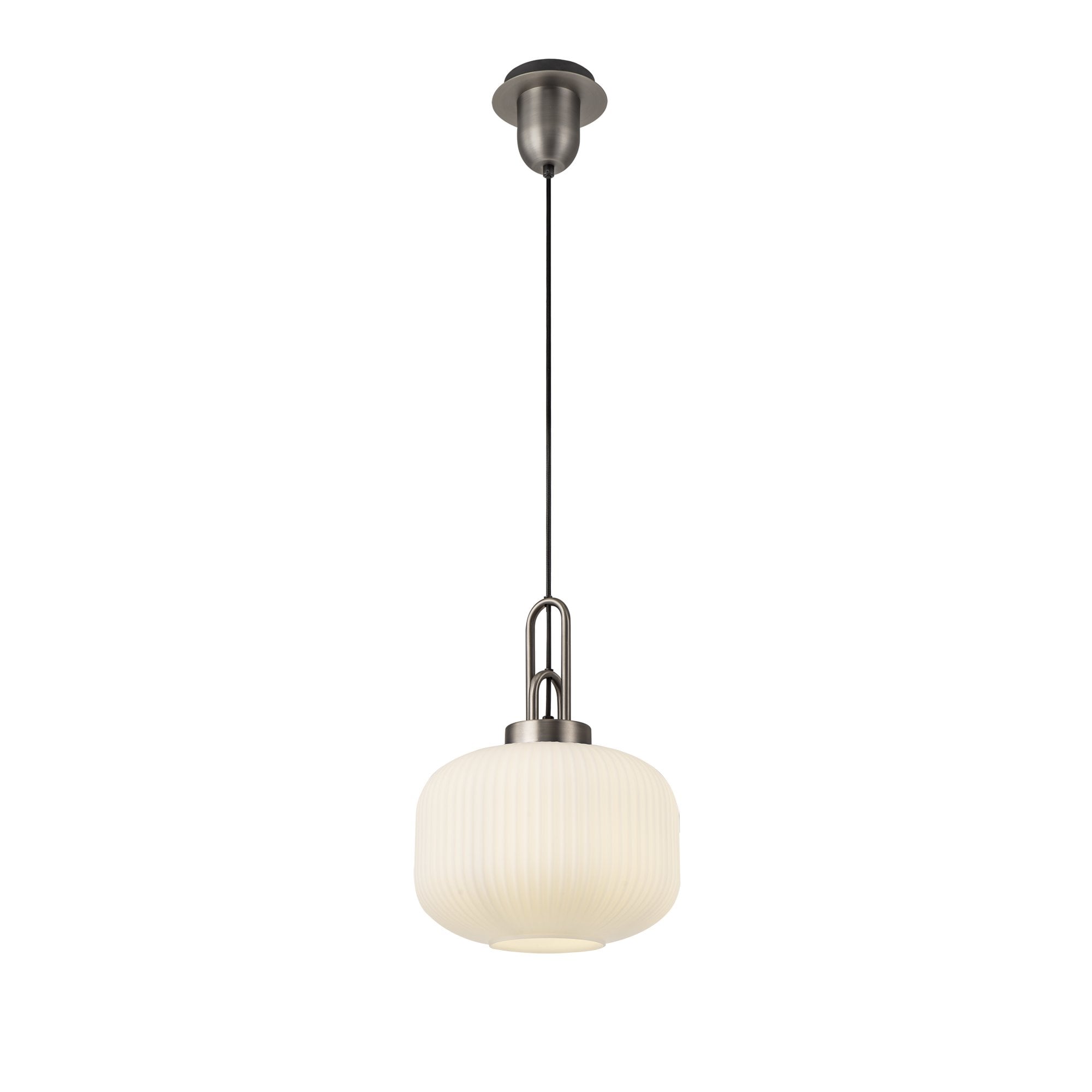 NLK05719 Amsterdam 1 Light Pendant Antique Silver Matt Black