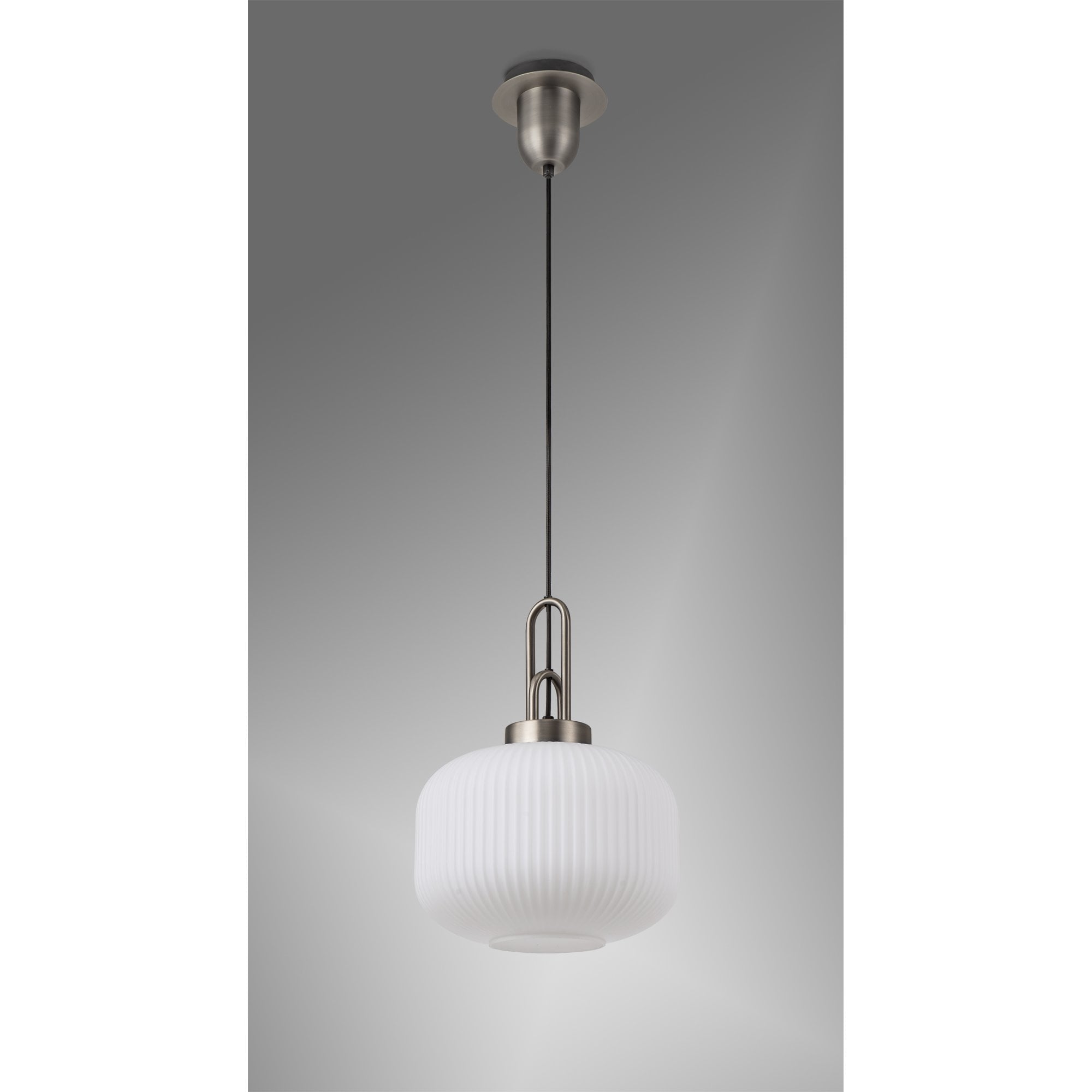 NLK05719 Amsterdam 1 Light Pendant Antique Silver Matt Black